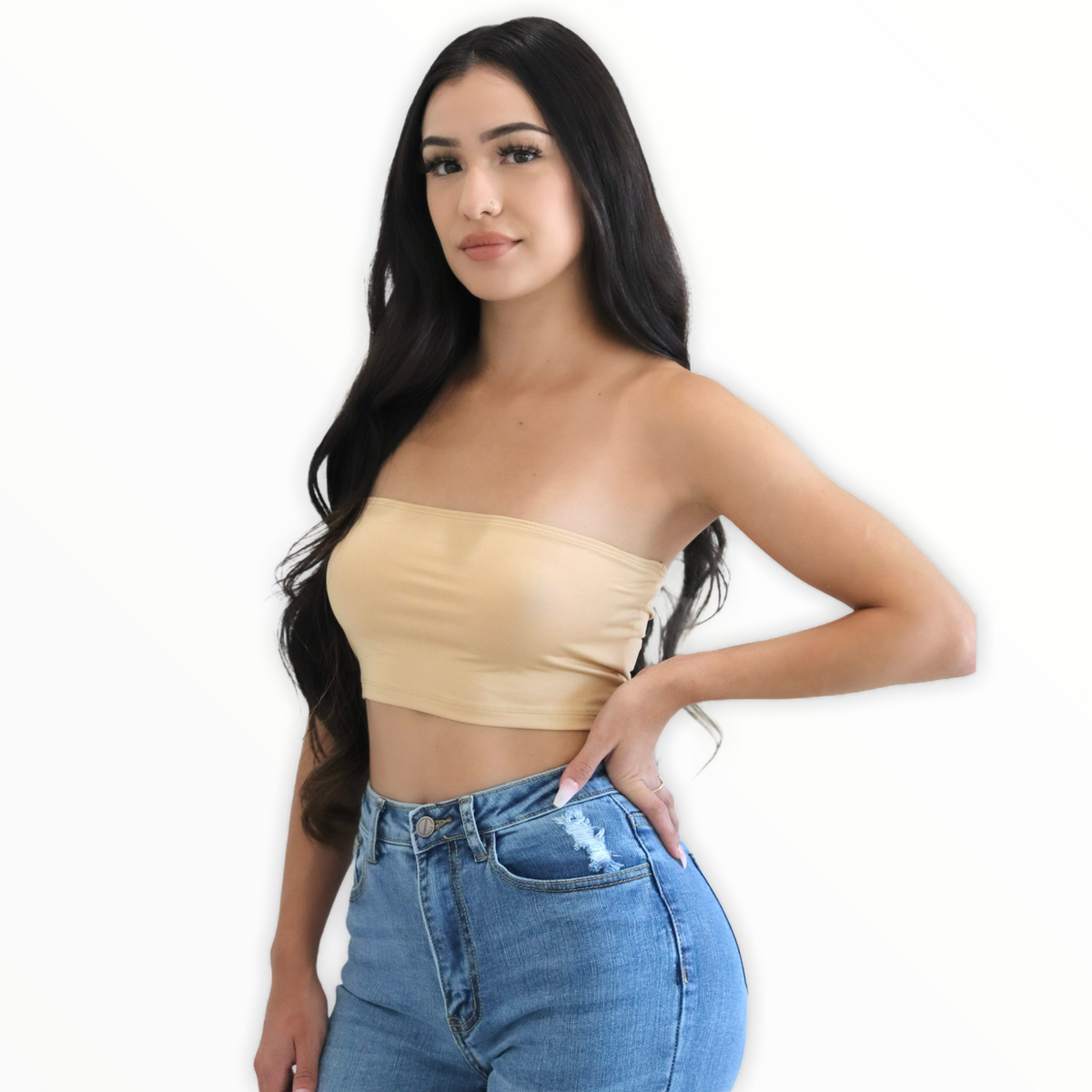 MIA CROP TOP (NUDE) | Maria Estella Fashion